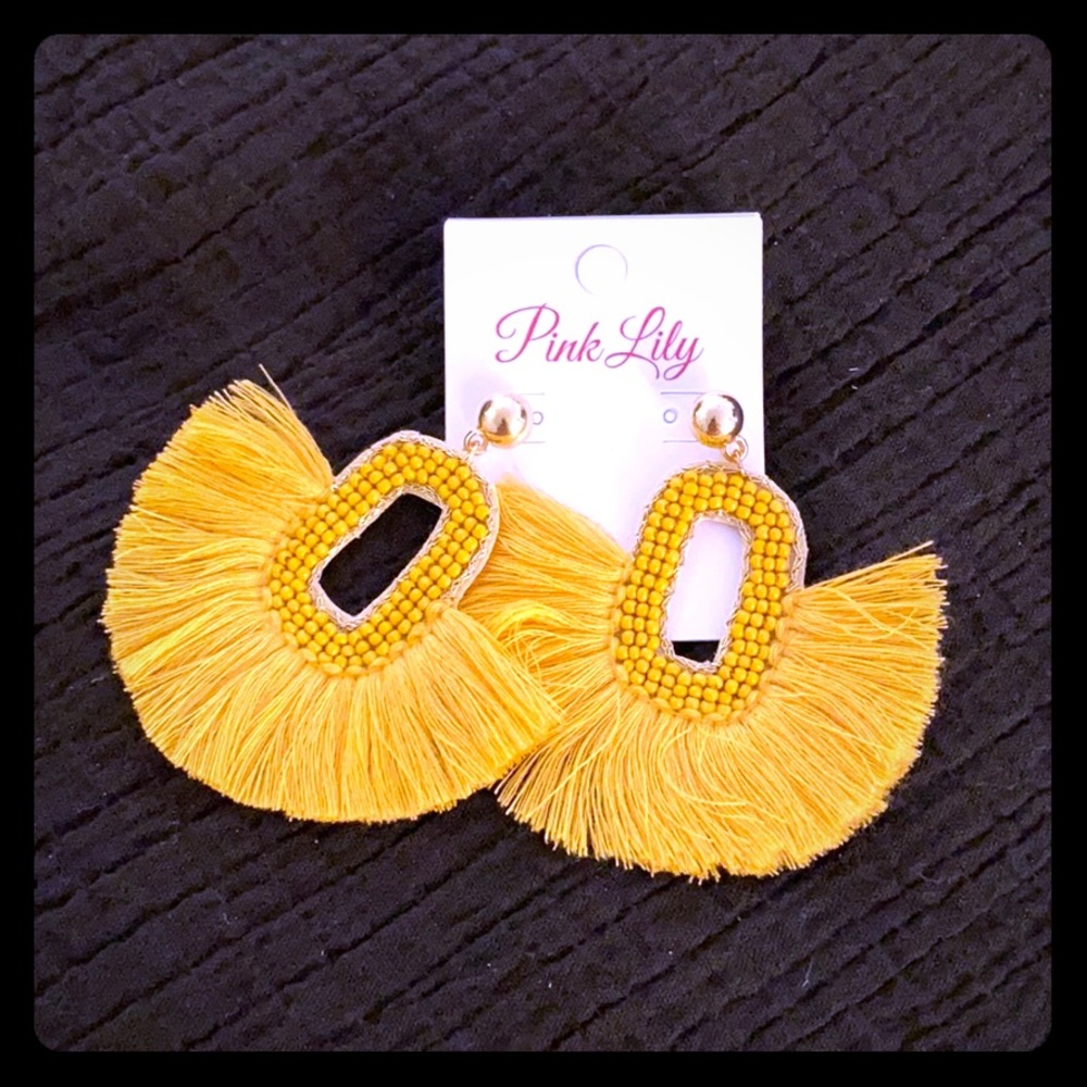 💕Mustard Fray Earrings NWT